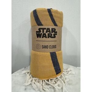 NWT Sand Cloud Star Wars Towel 37” X 67” Yellow/Black Mandolorian & The Child